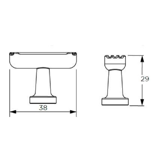 HENLEY FLUTED T KNOB Cupboard Handle - 38mm long - 4 finishes (PWS H1182.38)