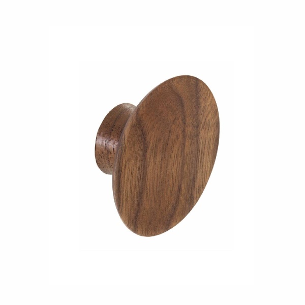 HOWLETT CONCAVE WOODEN KNOB Cupboard Handle - 50mm diameter - LACQUERED WALNUT finish (PWS K967.50.WA)