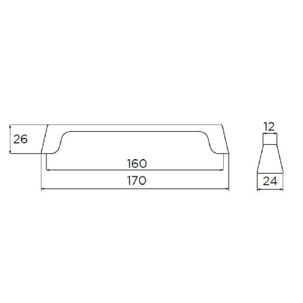 HOXTON D Cupboard Handle - 160mm h/c size - 13 finishes (PWS H1085.160 / H1109.160)