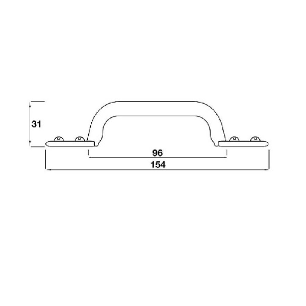 HUNCOTE FAUX SCREW HEART D Cupboard Handle - 96mm h/c size - RAW PEWTER finish (PWS H153.96.PE)