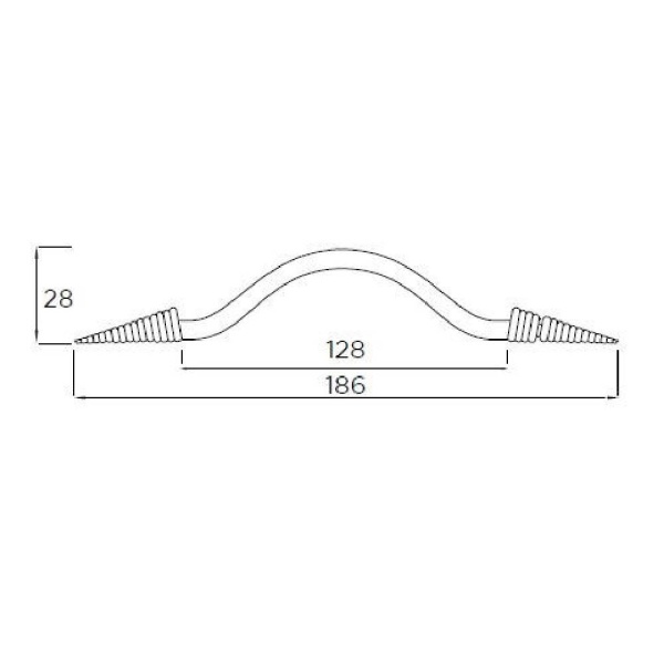 HURLEY COILED CONE STRAP Cupboard Handle - 2 sizes - RAW PEWTER finish (PWS H159.128.PE / H462.160.PE)