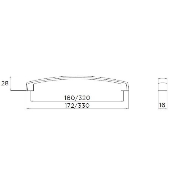 HURST BOW Cupboard Handle - 2 sizes - POLISHED STAINLESS STEEL EFFECT finish (PWS 8/1026.SS)