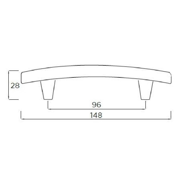 HURWORTH BOW Cupboard Handle - 96mm h/c size - ANTIQUE PEWTER EFFECT finish (PWS H853.96.PE)