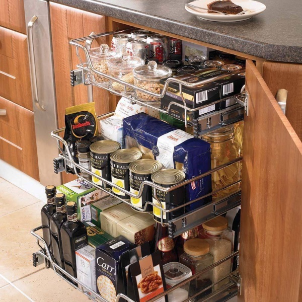 INDIVIDUAL PULL-OUT ORGANISER BASKET (Innostor Range) in 8 cabinet widths (ECF WWFC4***)