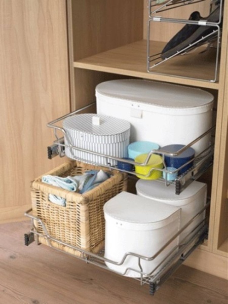 INDIVIDUAL PULL-OUT ORGANISER BASKET (Innostor Range) in 8 cabinet widths (ECF WWFC4***)