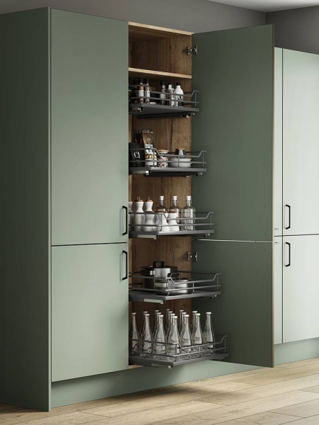 INDIVIDUAL PULL-OUT ORGANISER BASKET (Innostor Plus) in 8 cabinet widths  - ANTHRACITE finish (ECF IP4IP)