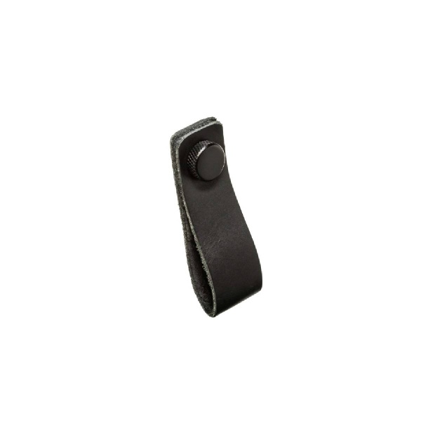 JEAKER LOOP PULL Cupboard Handle - 80mm x 25mm - BLACK or BROWN LEATHER finishes (PWS H1149.80)