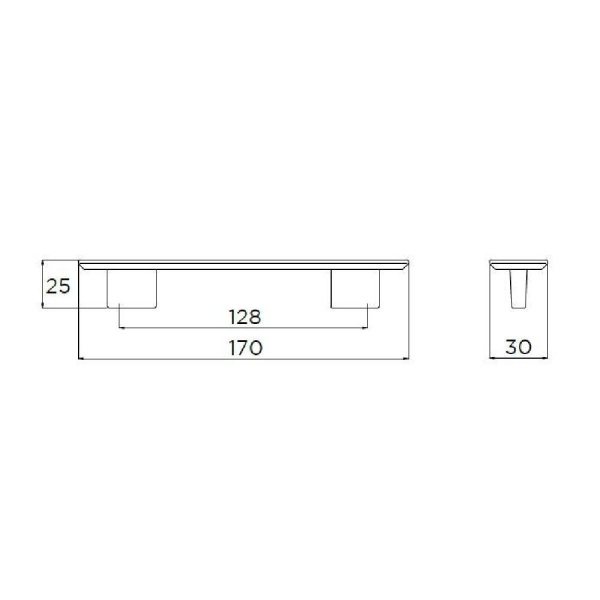 KENSINGTON TEXTURED D Cupboard Handle - 128mm h/c size - POLISHED CHROME finish (PWS H1044.128.CH)