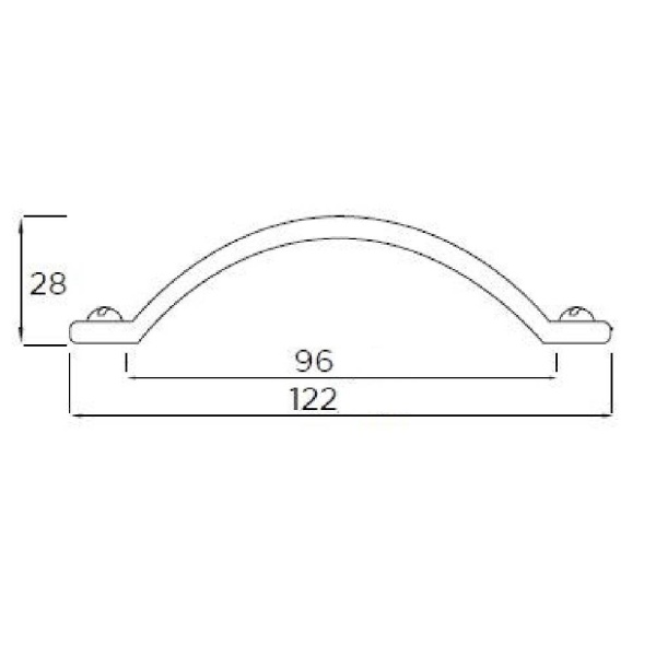 KILBY D Cupboard Handle - 96mm h/c size - RAW PEWTER finish (PWS H148.96.HPE)