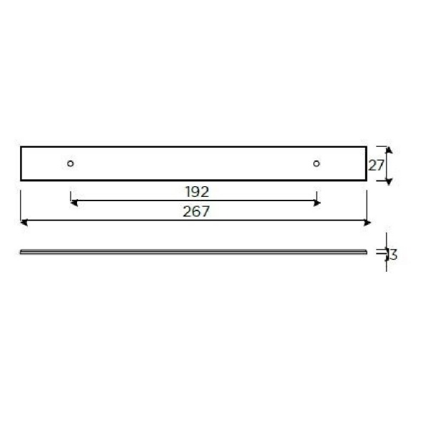 KNURLED T BAR HANDLE BACKPLATE - 192mm or 448mm h/c sizes - 3 finishes (PWS B386.267/B489.513)