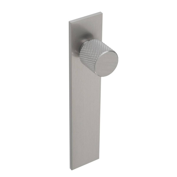 KNURLED ROUND KNOB c/w OFFSET BACKPLATE Cupboard Handle - 130mm x 26mm - 3 finishes (PWS K1111.20)