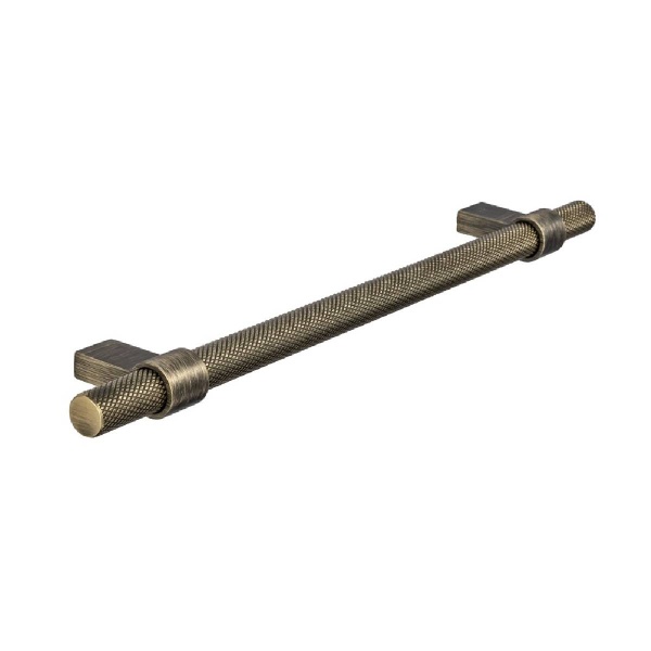 KNURLED T BAR Cupboard Handle - 192mm h/c or 448mm h/c sizes - 3 finishes (PWS H1126.257 / H1126.448)