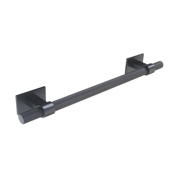 KNURLED T BAR c/w RECTANGLE BACKPLATES Cupboard Handle - 2 sizes - 3 finishes (PWS H1126.257 / H1126.448)