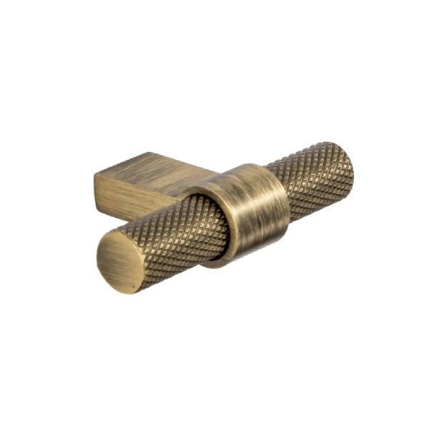 KNURLED T KNOB Cupboard Handle - 60mm long - 3 finishes (PWS H1125.35)