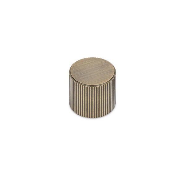 LINEA REEDED Round Knob Cupboard Handle - 30mm dia/30mm long - 4 finishes  (ECF FF13730)