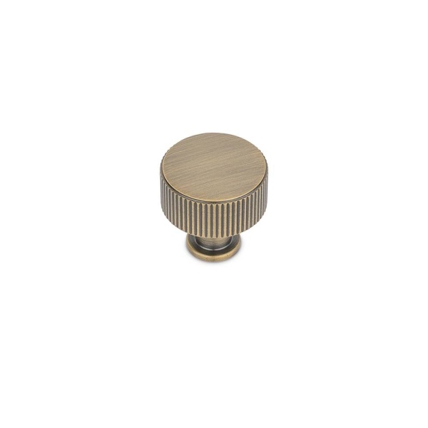 LINEA REEDED Round Post Knob Cupboard Handle - 30mm diameter - 4 finishes  (ECF FF13700)