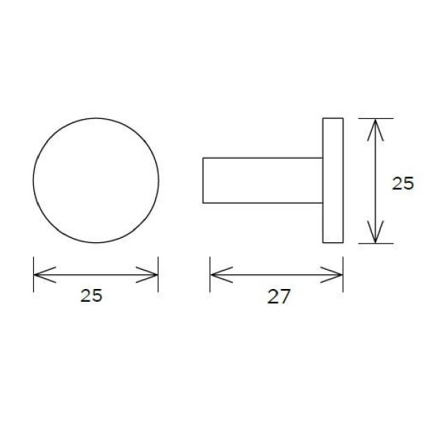 LLOYD ROUND KNOB Cupboard Handle - 25mm diameter - 9 finishes (PWS K1124.25)