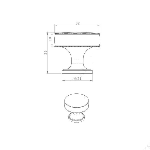 LYND HAMMERED KNOB Cupboard Handle - 2 diameter sizes - 3 finishes (AW818)