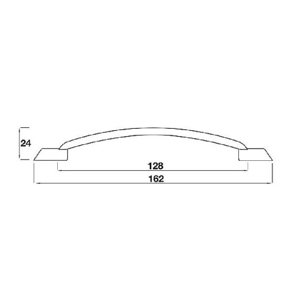 MARRICK ARCH BOW Cupboard Handle -128mm h/c size - POLISHED S/STEEL EFFECT finish (PWS H588.128.SS)