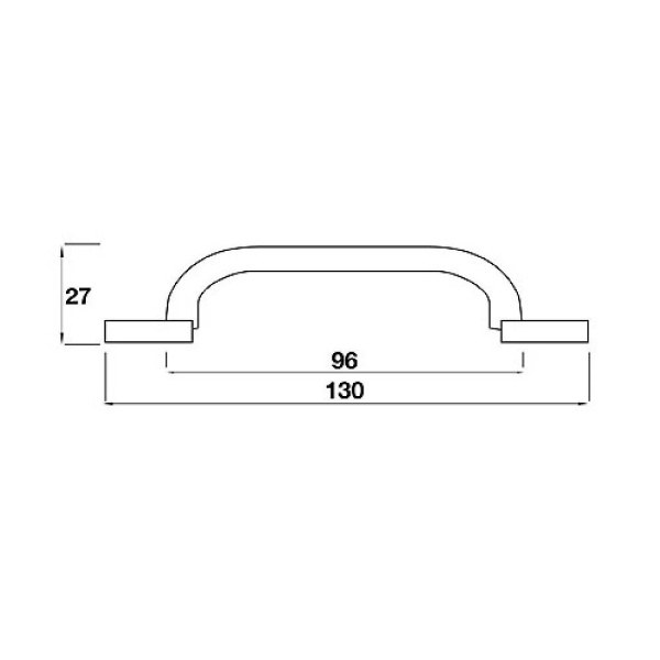 MAYFAIR D Cupboard Handle - 96mm h/c size - 3 finishes (PWS H267.96/H268.96)