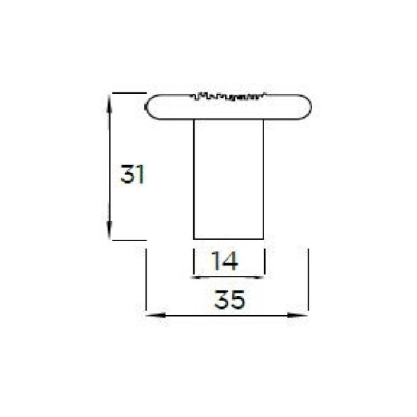 MELTON KNOB Cupboard Handle - 35mm x 35mm - BRUSHED STAINLESS STEEL EFFECT finish (PWS K530.35.SS)