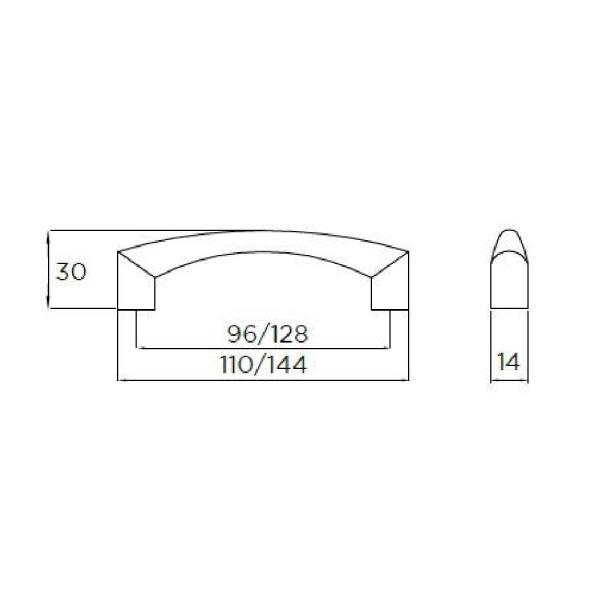 MICKLEY D Cupboard Handle - 2 sizes - 2 finishes (PWS 11.2620.CH / 11.2620.SS)