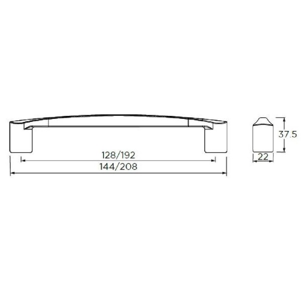 MOSS BONE SHAPED D Cupboard Handle - 2 sizes - 5 finishes (PWS H022/023 & H673 & H1014/15/16/17)