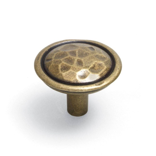 MOTTLED Round Knob Cupboard Handle - 35mm diameter - 2 finishes (ECF FF86435)