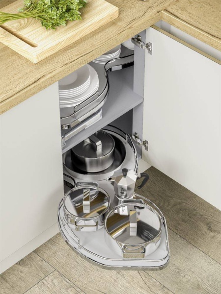 NUVOLA TWIN SHELF MAGIC CORNER  (Innostor Plus) - to suit 2 cabinet widths - 2 finishes (ECF IPN71/IP4N71)