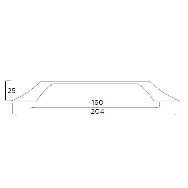 OCTON D Cupboard Handle - 160mm h/c size - BRUSHED STAINLESS STEEL EFFECT finish (PWS H567.160.SS)