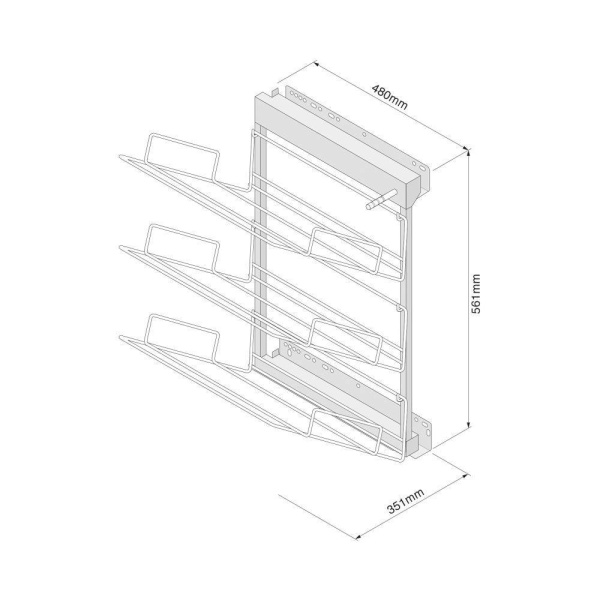 3-TIER PULL-OUT SOFT CLOSE SHOE RACK - Left or Right Hand options (ECF WWPSR3)