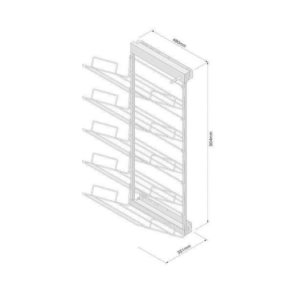 5-TIER PULL-OUT SOFT CLOSE SHOE RACK - Left or Right Hand options (ECF WW PSR5)