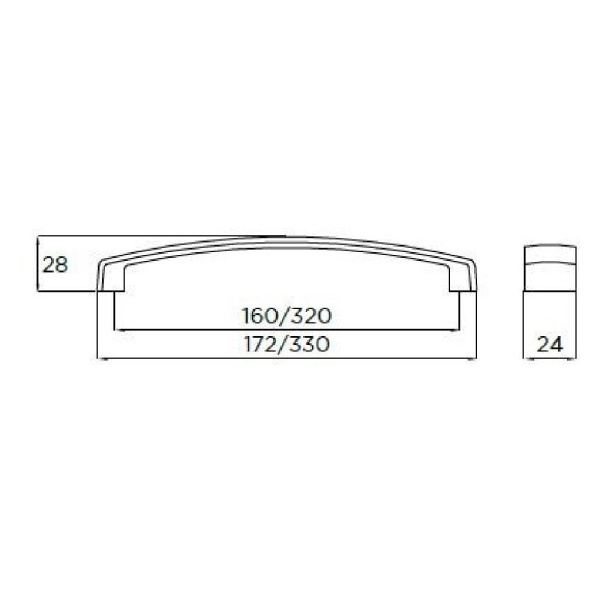 SEAHAM BOW Cupboard Handle - 2 sizes - 2 finishes (PWS 8/1027.SS / H1081.160.BC)