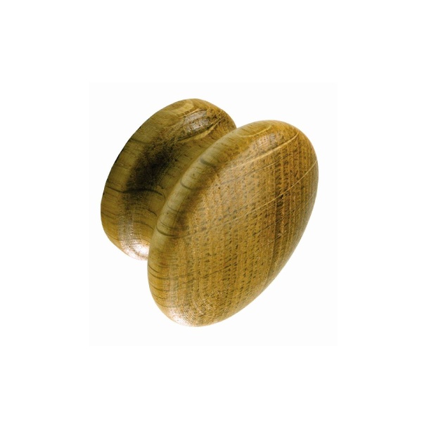 SPENCER WOODEN KNOB Cupboard Handle - 44mm diameter - LACQUERED OAK finish (PWS S87/44X71)