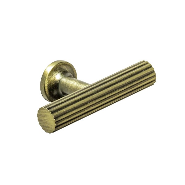 STRAND RIBBED T KNOB Cupboard Handle - 60mm long - 3 finishes (PWS H1143.60)