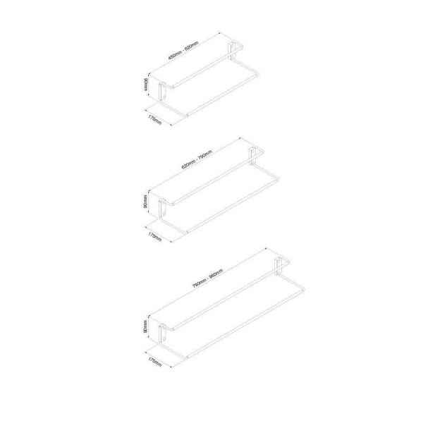 TELESCOPIC SHOE RACK (Innostor) Base or Side Mounted - 3 extendable widths (ECF WW4562 / 6279 / 7996TSR)