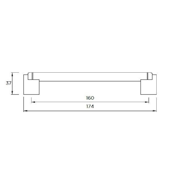 THORNE BOSS 12mm BAR Cupboard Handle - 3 sizes - 3  finishes (PWS H540/H541/H542)