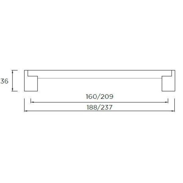 THORPE 14mm dia BAR Cupboard Handle - 2 sizes - 2 finishes ((PWS H109.188/H110.237)