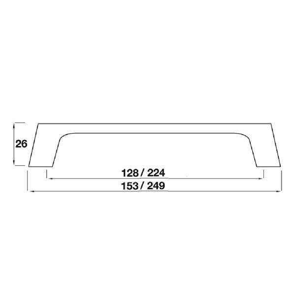 TOWTON D Cupboard Handle - 2 sizes - BRUSHED STAINLESS STEEL EFFECT finish (PWS H581 / H595.SS)