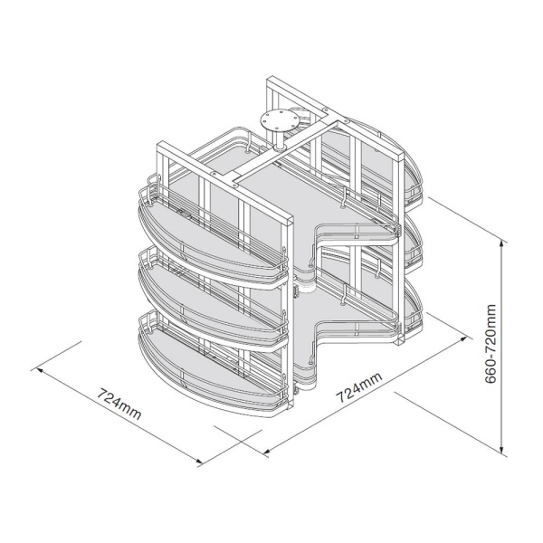 ULTIMATE CAROUSEL (Innostor Plus) to suit 900mm L-SHAPED base cabinet - 2 finishes (ECF IP2UCL9/IP4UCL9)