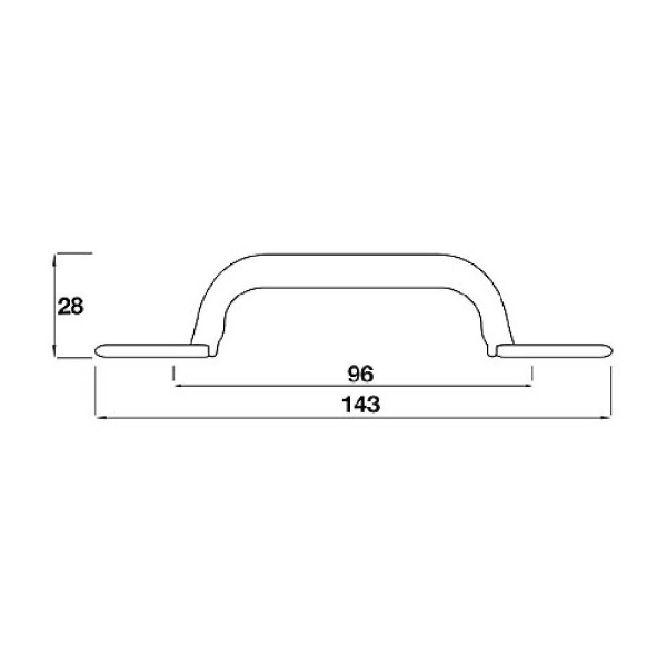 UPTON HEART D Cupboard Handle - 96mm h/c size - RAW PEWTER EFFECT finish (PWS H255.96.PE)