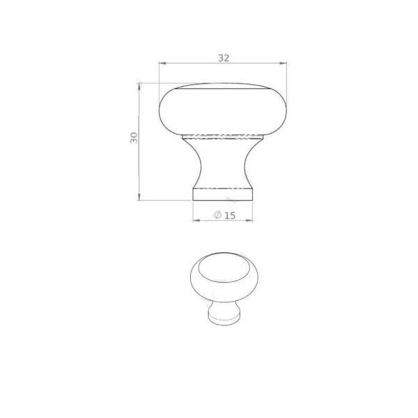 WADE ROUND KNOB Cupboard Handle - 2 diameter sizes - 9 finishes (AW836)