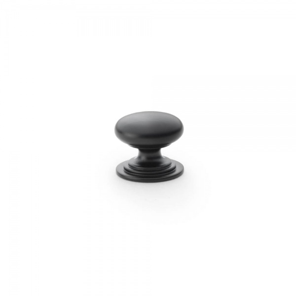 WALTZ ROUND KNOB on STEPPED ROSE Cupboard Handle - 3 diameter sizes - 9 finishes (AW825)