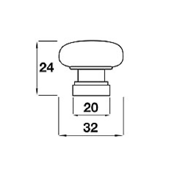 WATH MUSHROOM KNOB Cupboard Handle - 32mm diameter - POLISHED CHROME finish (PWS CF6420)