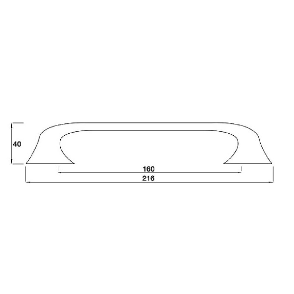 WAVERLEY D Cupboard Handle - 160mm h/c size - RAW PEWTER finish (PWS H580.160.PE)