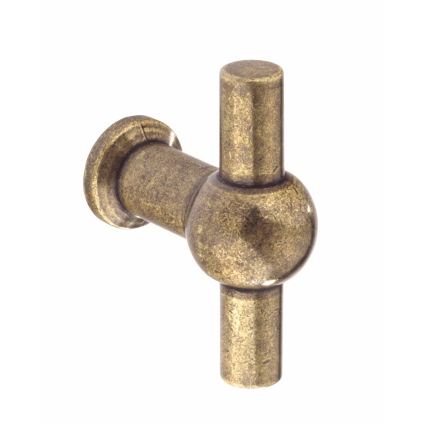 WEEL T KNOB Cupboard Handle - 60mm long - 3 finishes (PWS H1091.60)