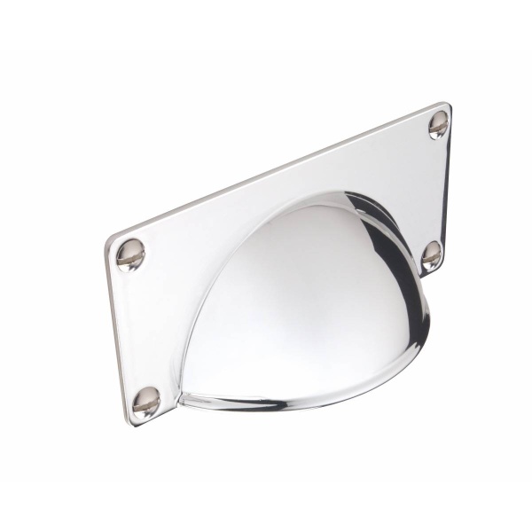 WELLINGTON CUP on BACKPLATE Cupboard Handle - 32mm h/c size - 2 finishes (PWS H1079.32)