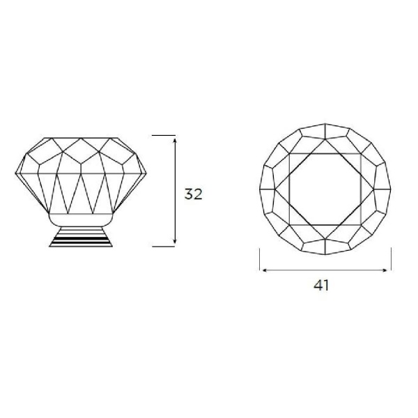 WELTON CRYSTAL KNOB Cupboard Handle -40mm dia - BRUSHED S/STEEL & CRYSTAL EFFECT finish (PWS KDH3014)