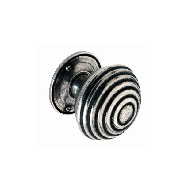 WELTON KNOB with/without BACKPLATE Cupboard Handle - 44mm dia - RAW PEWTER finish (PWS K484/B487)