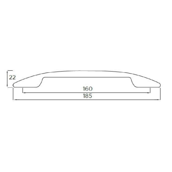 WINTON D Cupboard Handle - 160mm h/c size - BRUSHED STAINLESS STEEL EFFECT finish (PWS 8/963.A.SS)